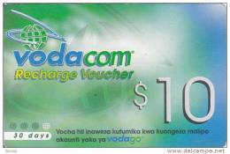 Tanzania, $10, Vodacom, GSM Recharge Voucher, 2 Scans. (01.06.2002) - Tanzanie