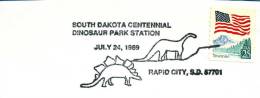 ETATS UNIS : OBLITERATION Temporaire PREHISTOIRE  24 Juillet 1989 (rapid City South Dakota) - Prehistorisch