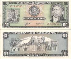 Peru P102a, 100 Soles, Dock Workers, Unanuea / Church-site Of 1st Nat'l Congress - Perù