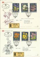 TOP!! ÖSTERREICH * 2 EINSCHREIBE-FDC ECHT GELAUFEN MIT ALPENFLORA  **!! - Covers & Documents