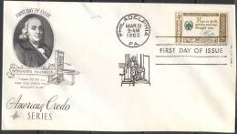 USA  -  FRANKLIN  PRINTING  MACHINE  - FDC - 1960 - Lettres & Documents