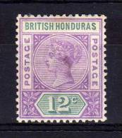 British Honduras - 1891 - 12 Cents Definitive (Pale Mauve & Green) - MH - Honduras Britannico (...-1970)