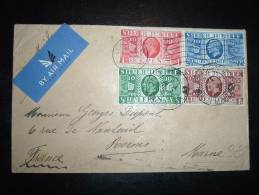 LETTRE PAR AVION POUR LA FRANCE TP SILVER JUBILEE 1/2P + 1P + 2P + 3P OBL. 11 JY 35 LONDON F.S. - Lettres & Documents