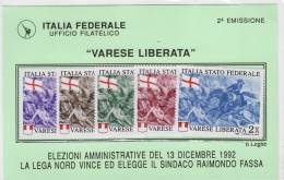 P - Italia - I Francobolli Della Lega Nord -"Varese  Liberata" - Varietà E Curiosità