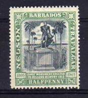 Barbados - 1906 - ½d Nelson Centenary - MH - Barbades (...-1966)