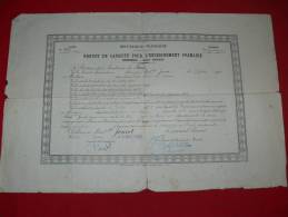 MELUN DIPLOME BREVET DE CAPACITE POUR ENSEIGNEMENT PRIMAIRE  1923 METIER INSTITUTEUR PROFESSEUR - Diploma & School Reports