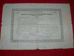 MELUN DIPLOME BREVET DE CAPACITE POUR ENSEIGNEMENT PRIMAIRE  1923 METIER INSTITUTEUR PROFESSEUR - Diploma's En Schoolrapporten