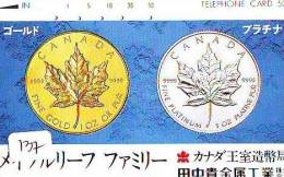 Télécarte Japon * Pièce De Monnaie (137) Money * Coin Munten Munzen * Geld * PHONECARD JAPAN * TK * CANADA * MAPLE LEAF - Francobolli & Monete