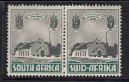 South Africa MH Scott #B1 Horizontal Pair 1/2p + 1/2p Church Of The Vow - Nuovi