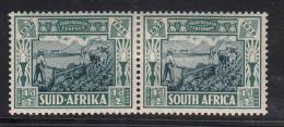 South Africa MH Scott #B5 Horizontal Pair 1/2p + 1/2p Voortrekker Plowing - Neufs