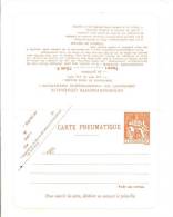 Carte Pneumatique - Type Chaplain - 12 FF Rouge - Pneumatic Post