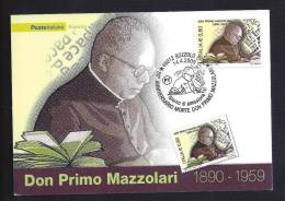 2009 - ITALIA  - DON PRIMO MAZZOLARI - ANNULO BOZZOLO 14.04.2009 - Maximumkaarten