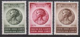 Belgique N° 991-992-993 * 80è Anniversaire SM Reine Elisabeth - 1956 - Ongebruikt