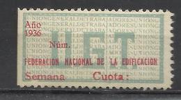 2630- SELLO SINDICATO U.G.T. REPUBLICA ESPAÑOLA AÑO 1936.SPAIN CIVIL WAR.KRIEG GUERRE ESPAGNE - Emissions Républicaines