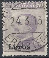 1912 EGEO LERO USATO EFFIGIE 50 CENT - RR11202 - Egeo (Lero)