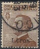 1912 EGEO LERO USATO EFFIGIE 40 CENT - RR11202 - Egeo (Lero)