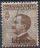 1912 EGEO LIPSO USATO EFFIGIE 40 CENT - RR11202 - Egeo (Lipso)