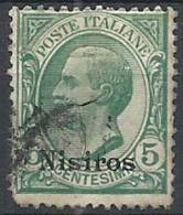 1912 EGEO NISIRO USATO EFFIGIE 5 CENT - RR11202 - Egeo (Nisiro)