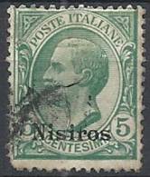 1912 EGEO NISIRO USATO EFFIGIE 5 CENT - RR11202 - Egée (Nisiro)