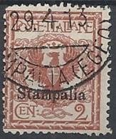 1912 EGEO STAMPALIA USATO AQUILA 2 CENT - RR11205 - Aegean (Stampalia)