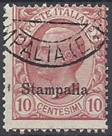 1912 EGEO STAMPALIA USATO EFFIGIE 10 CENT - RR11205 - Aegean (Stampalia)