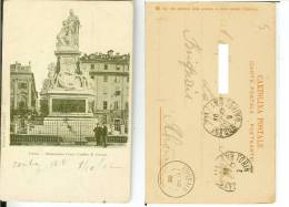 Torino: Monumento Conte Camillo Di Cavour. Cartolina Fp Viag. 1902 Animata Timbro Ambulante Torino-Modane Dest. Brignais - Otros Monumentos Y Edificios