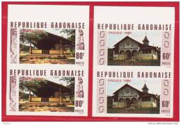 GABON  NON DENTELE    PAQUES   YVERT N° 432/3** - Easter