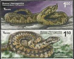 BH 2012-606-7 FAUNA SNAKE, BOSNA AND HERZEGOVINA, 1 X 2v, MNH - Serpenti