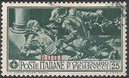 1930 EGEO RODI USATO FERRUCCI 25 CENT - R11212 - Egée (Rodi)