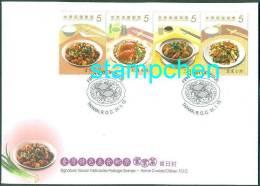 FDC(B) 2013 Delicacies– Home Cooked Dishes Stamps Cuisine Teapot Tea Gourmet Food Crab Rice Chicken Mushroom - Gallinacées & Faisans