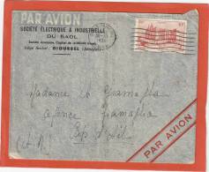 AOF YVERT 39 SEUL SUR LAC DAKAR 30/6/1950 PUB STE BAOL DIOURBEL POUR CAP D AIL AM - Covers & Documents