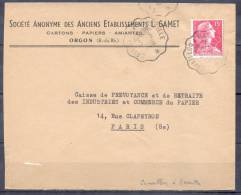 Lettre Cachet AMBULANT   CAVAILLON A MARSEILLE   Le  3 5 1956   Mne DE  MULLER  15f  Rose  Entete PUB  ORGON - 1955-1961 Marianne Of Muller