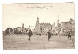 CPA : 59 - Nord : Cambrai : Cambrai Après La Libération : Un Coin De La Place Au Bois : Vue Peu Commune - Cambrai