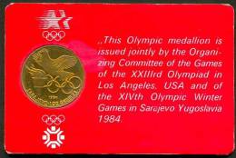 OLYMPIC MEDALION " SARAJEVO - LOS ANGELES " 1984 - Bekleidung, Souvenirs Und Sonstige