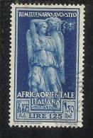 AFRICA ORIENTALE ITALIANA 1938 AUGUSTO L. 1,25 TIMBRATO - Italian Eastern Africa