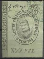 9163-SELLO FISCAL CLASICO SEVILLA 3 PESETAS COLEGIO NOTARIAL SIGLO XIX COLOR VERDE - Revenue Stamps