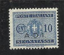 AFRICA ORIENTALE ITALIANA AOI 1939-40 SEGNATASSE POSTAGE DUE TASSE TAX CENT. 10 C MNH OTTIMA CENTRATURA - Africa Oriental Italiana