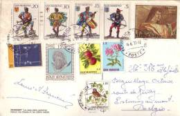 CP Géante Avec 10 Timbres Différents De Saint Marin Du 16/6/1977 - Lettres & Documents