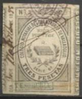 9169-SELLO FISCAL VALLADOLID  COLEGIO NOTARIAL SIGLO XIX 3 PESETAS  SERIE 6ª - Revenue Stamps