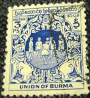 Burma 1949 Boys Playing 3p - Used - Myanmar (Birma 1948-...)