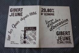 Buvard (double )Collection (publicitaire)Papeterie Gibert Jeune Sur Quais Depuis 1886 Métro Pce Saint-Michel Paris - Papierwaren