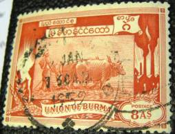 Burma 1949 Ploughing 8a - Used - Myanmar (Burma 1948-...)