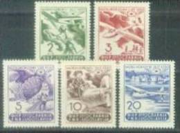 YU 1950-611-5 AIRMAIL POST, YUGOSLAVIA, 1 X 5v, MNH - Parachutespringen