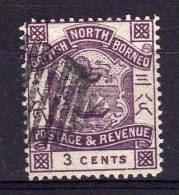 North Borneo - 1889 - 3 Cents Definitive Variety (Broken Inscription) - Used/CTO - Noord Borneo (...-1963)