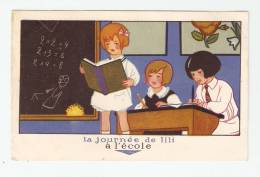 Format CPA : Carte Publicitaire : 72 - Le Mans : Chaussures Raoul : La Journée De Lili : A L´Ecole - Reclame