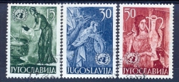 YU 1953-714-6 FRESCEN, YUGOSLAVIA, 1 X 3v, Used - Oblitérés