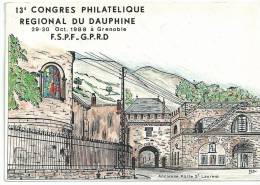 13ème Congrès Philathélique Régional Du Dauphiné, 29-30 Octobre 1988, GRENOBLE, Porte St Laurent. - Bourses & Salons De Collections