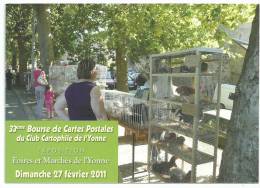 Club Cartophile De L'yonne , Auxerre Foire Et Marché De L' Yonne, Cpm Tirage Limité D'après Une Photo De M WOROBEL - Bourses & Salons De Collections