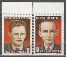 Hungary 1974 Mi# 3005-3006 Martyrs Antifascistes Pataki - Kreutz MNH * * - Nuovi