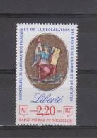 SPM YT 499 ** : Liberté , Droits De L'homme - 1989 - Unused Stamps